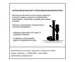 perforaciones en concreto, extraccion y ensayo de nucleos