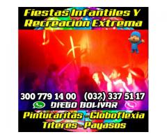 FIESTAS INFANTILES EN CALI + RECREACION + LUCES + HORA LOCA