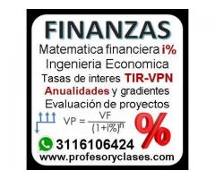 Profesor de Matematica Financiera a domicilio en Medellin clases particulares