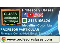 Clases particulares de Contabilidad finanzas Excel en Medellin a domicilio profesor particular