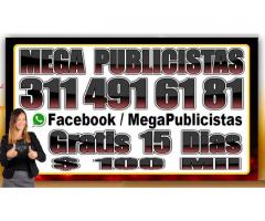 ⭐ GRATIS, Mega Publicista, Super Publicistas, Publicidad, Bogota, Cali, Medellin, Barranquilla, Ultr
