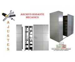 Ajuste de tornilleria para archivo rodante