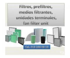 filtros, prefiltros, medios filtrantes, filtros de cartucho, unidades terminales, fan filter unit.