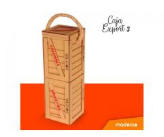 Caja cava de madera para vino tipo exportacion