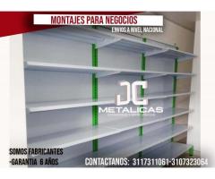 estanterias, gondolas, exhibiciones metalicas