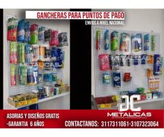 gancheras metalicas para autoservicios