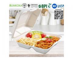 8 inches Clamshell box disposable clamshell box bagasse clamshell