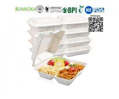 8 inches Clamshell box disposable clamshell box bagasse clamshell