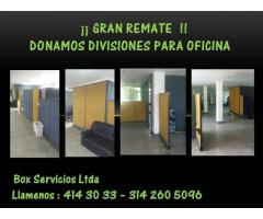 GRAN DONACION DE DIVISIONES PARA OFICINA