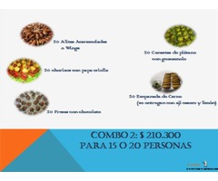 Combos de pasabocas para eventos ¡¡¡A DOMICILIO EN BOGOTA!!!