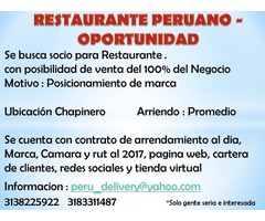 Restaurante Peruano Busca Socio - BOGOTA