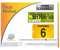 PLACAS METÁLICAS PARA INVENTARIO ACTIVO