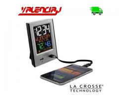 RELOJ DIGITAL CON ALARMA CON ESTACION DE CARGA USB 3 AMP LA CROSSE TECHNOLOGY