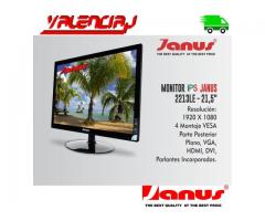 MONITOR IPS JANUS 21.5" VGA DVI HDMI 2213LE 1920X1080 FULL HD Y PARLANTES INCORPORDOS VESA