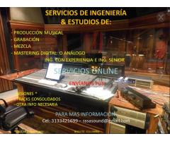 CLASES Y/O SERVICIOS DE PRODUCCION MUSICAL, GRABACION ,MEZCLA Y MASTERING